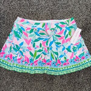 Lilly Pulitzer Luxletic Taynora Skort UPF 50+ Holding Court NWT Size Large